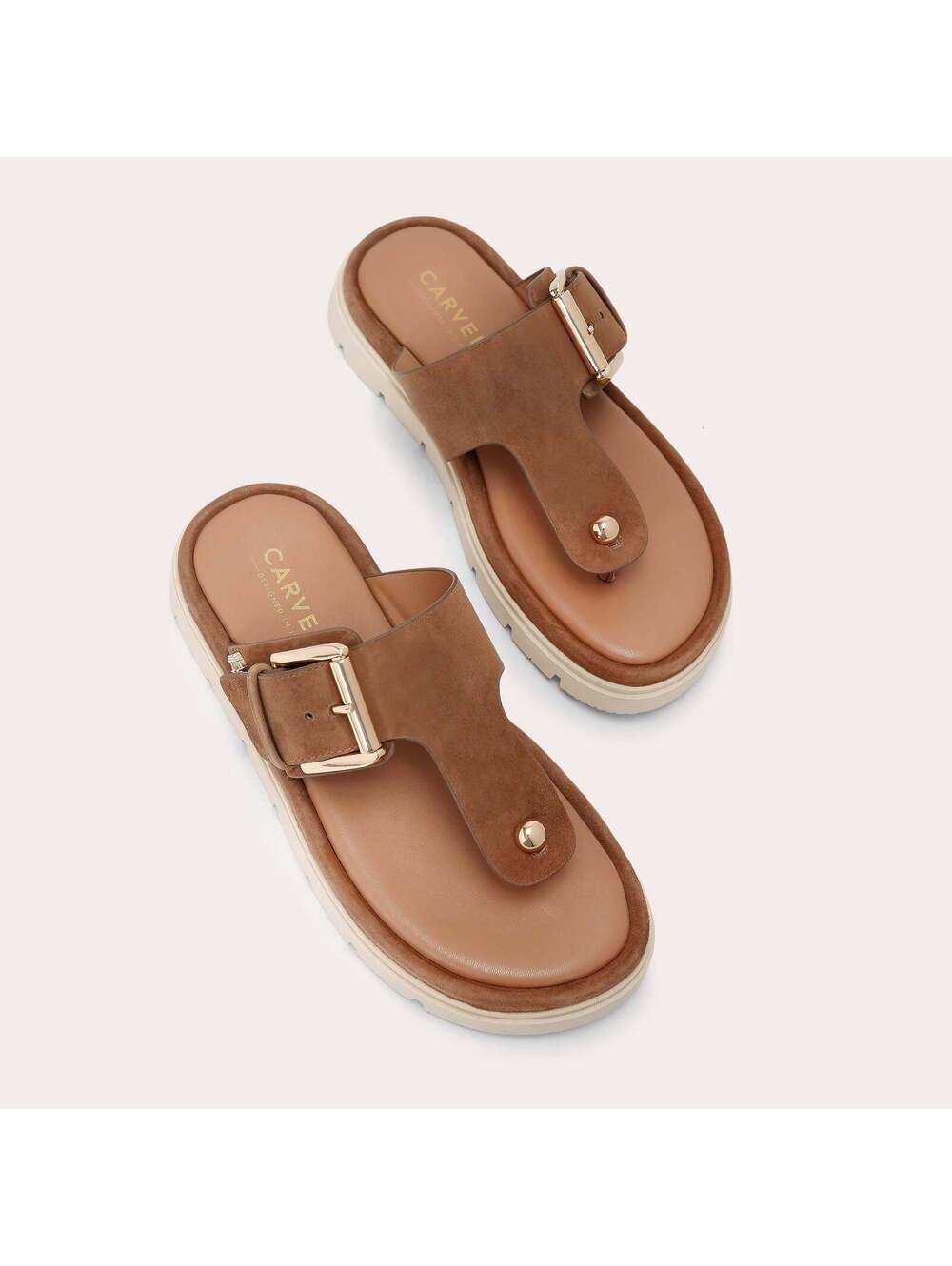 Carvela Pavilion T-bar Mule Brown Suede Sandal EU38.5/US7.5
